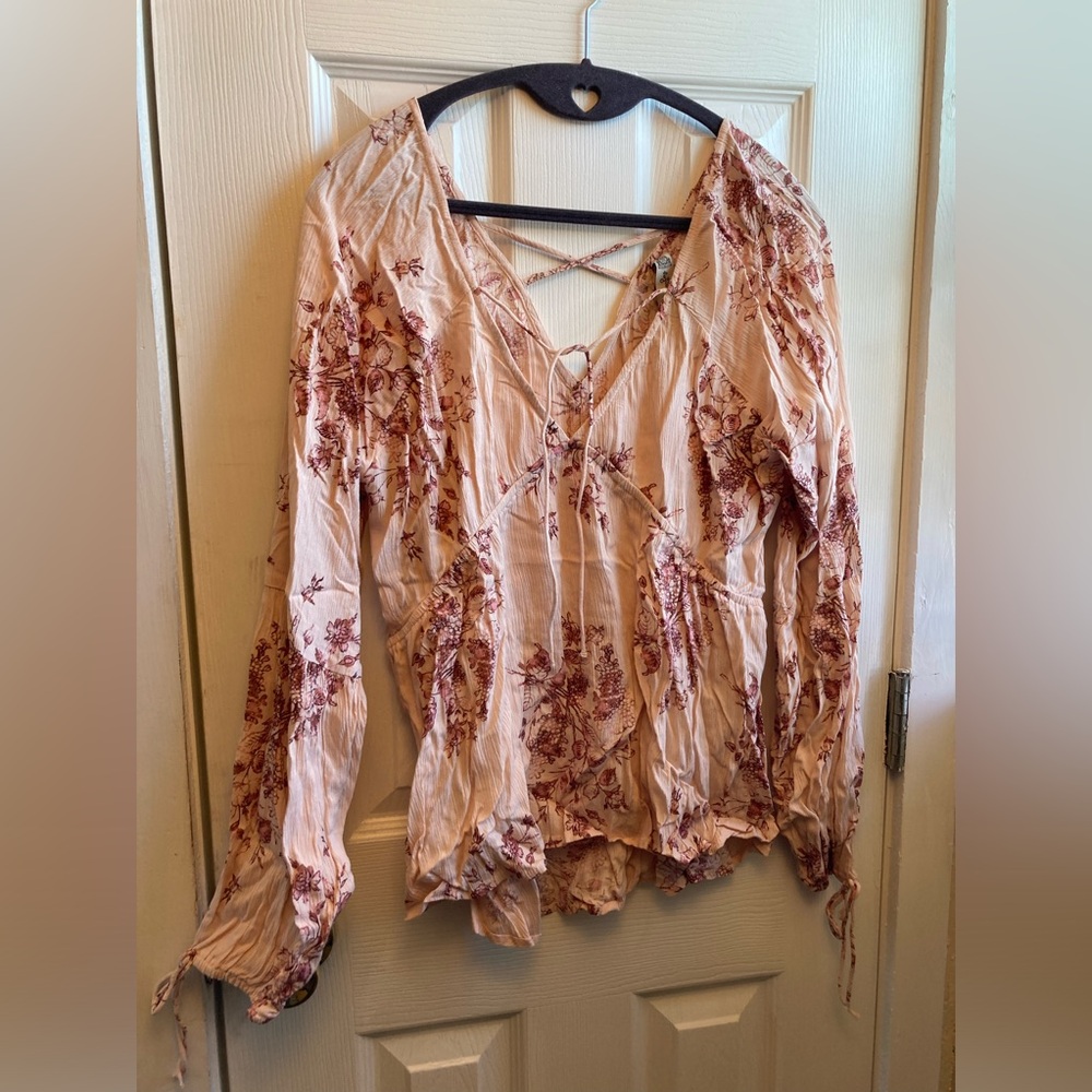Blush Pink Floral Blouse
